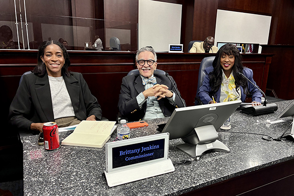 Jenkins, Geraldo, and Mathews at a Planning Board Meeting.