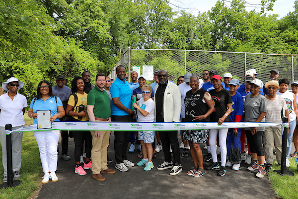 Vice Chair Okoye at the Mitchellville South Pickleball Court Ribbon Cutting Ceremony.