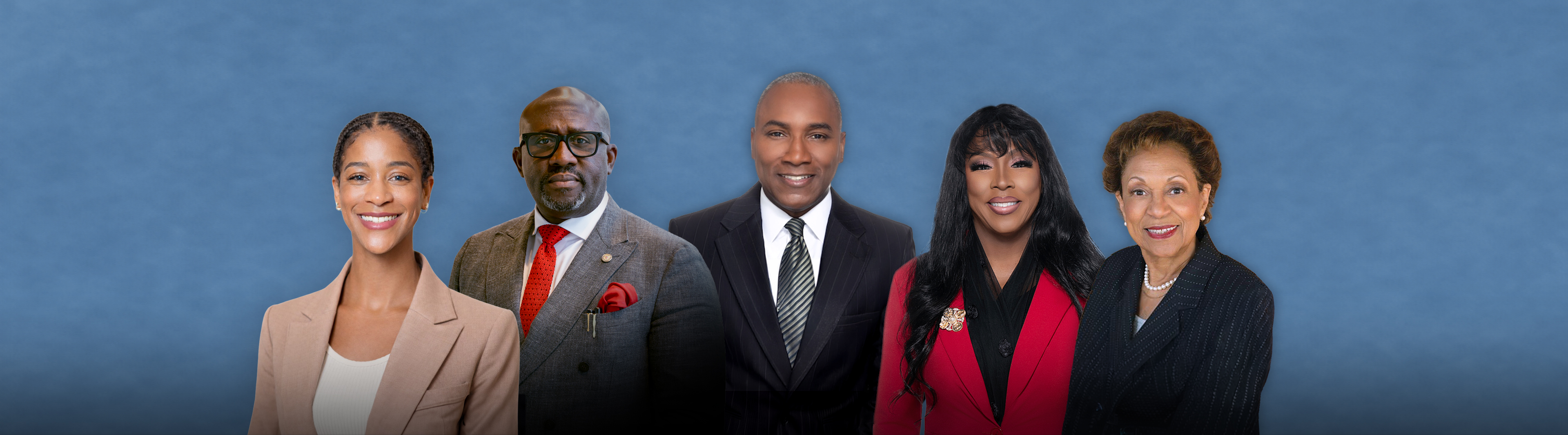 Board members include Brittney Jenkins, Billy Okoye, Kevin A. Anderson (Chair), Lori Matthews, and Gloria Gary Lawlah.